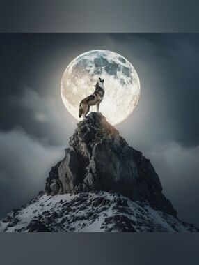 Custom Fridge Magnet Moonlit Wolf Howling